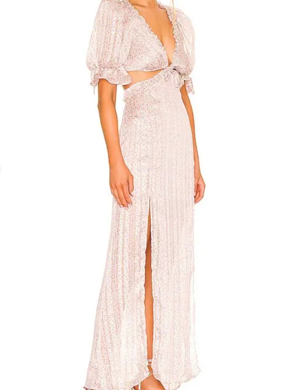 For Love & Lemons Pink Floral Cutout Maxi Dress - Picture 5 of 5